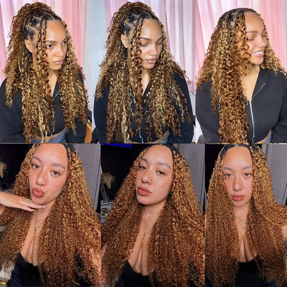 Highlight Miracle Knots Crochet Human Hair Extensions Burmese Curly Crochet Hair Braids Feather Human Crochet Hair For Braiding