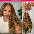 Highlight Miracle Knots Crochet Human Hair Extensions Burmese Curly Crochet Hair Braids Feather Human Crochet Hair For Braiding