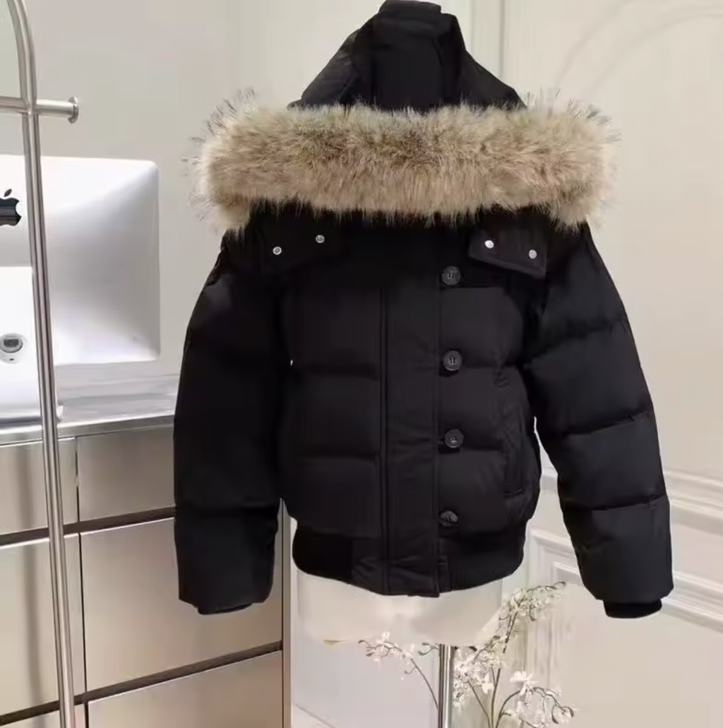 American Retro Fur Collar Warm Solid Color Women Hooded Cotton Coat Ins Winter Loose Casual Slim Cotton Coat Jackets
