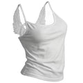 Angel Wings Vest 3D Embossed Wings Embroidery Spaghetti Strap Vest Y2K Women Gothic Fashion Summer Sexy Slim Backless Short Top