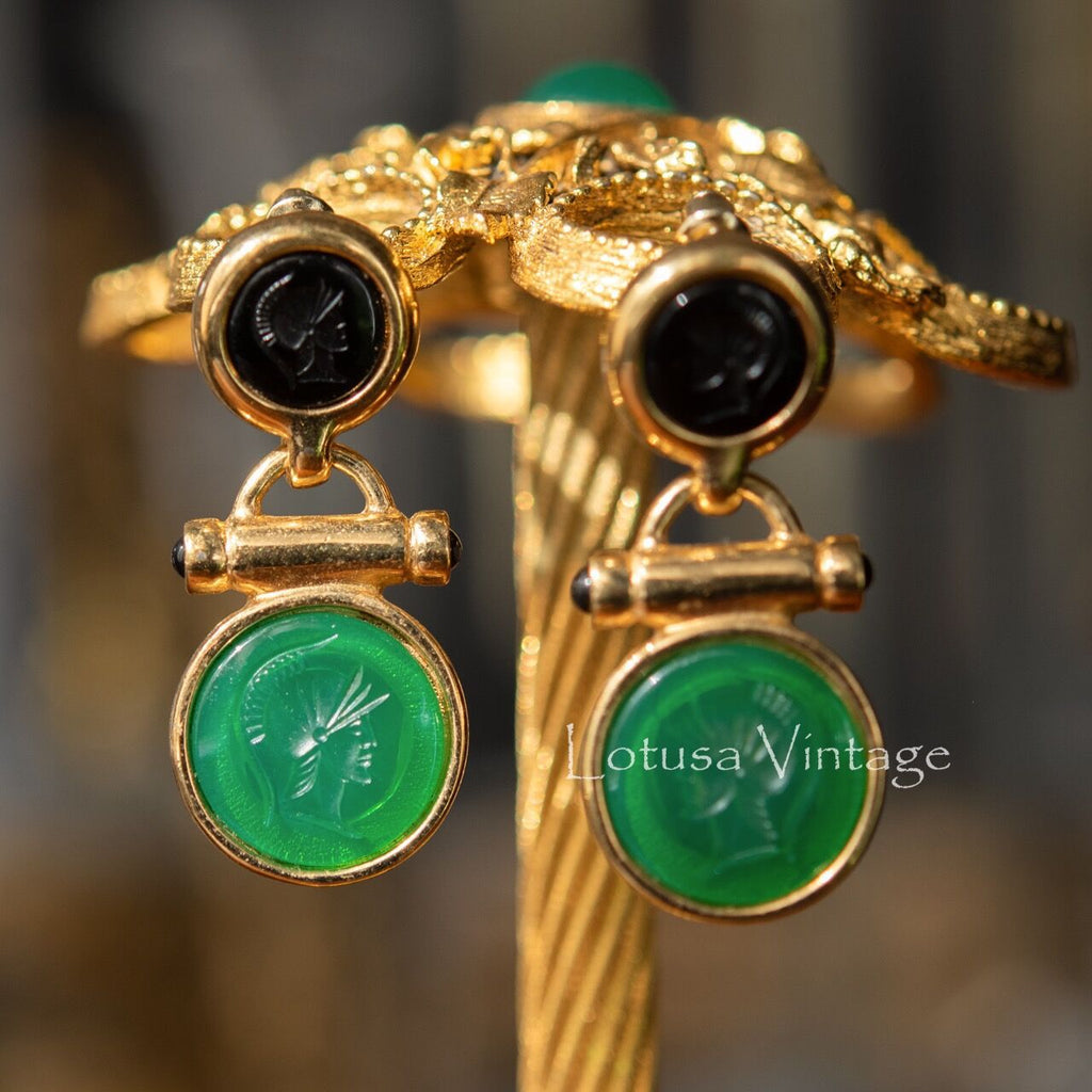 Vintage Retro Antique Jewelry Glass Cameo Enamel Gorgeous Bracelet Plated Old Craft Production Wholesale
