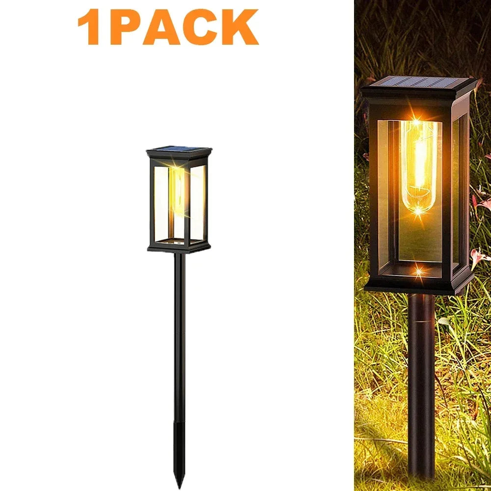 Solar Garden Lights LED Solar Pathway Lights Outdoor Waterproof Auto On/Off for Landscape Yard Walkway Lawn Lighting Warm White