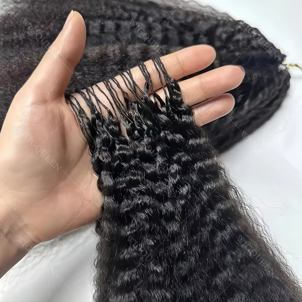 Deep Wave Feather Crochet Human Hair For Braiding Curly Human Hair Extensions Knotless Pre-Separated Feather Crochet Hair