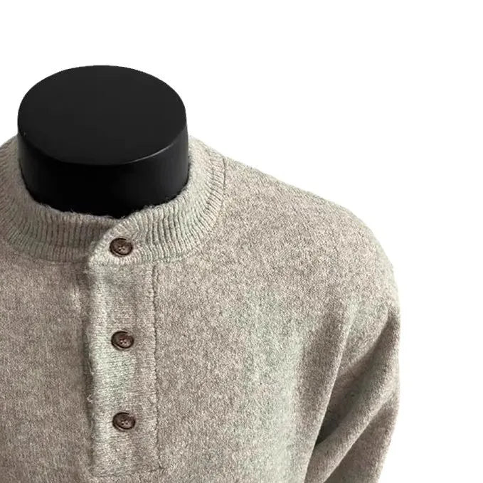 American Retro Neck Sweater Autumn and Winter Mature and Steady Men's Sweater Lazy Style Inner Bottom