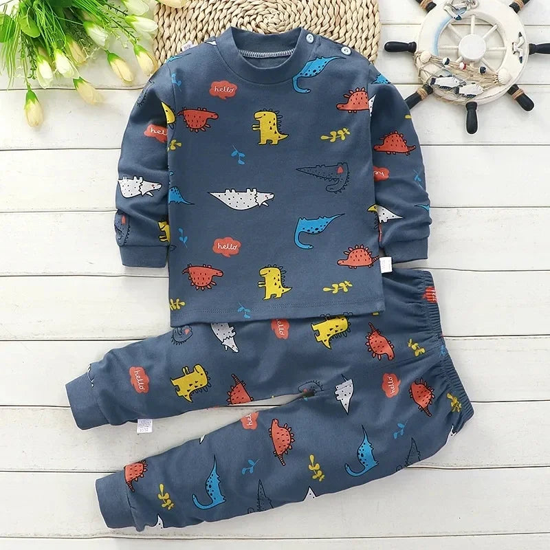 Kids Clothes Children Sets Children's Clothing Boys Girls Cotton Autumn Winter Clothing Pants Sleepwear Underwear Christmas Gift