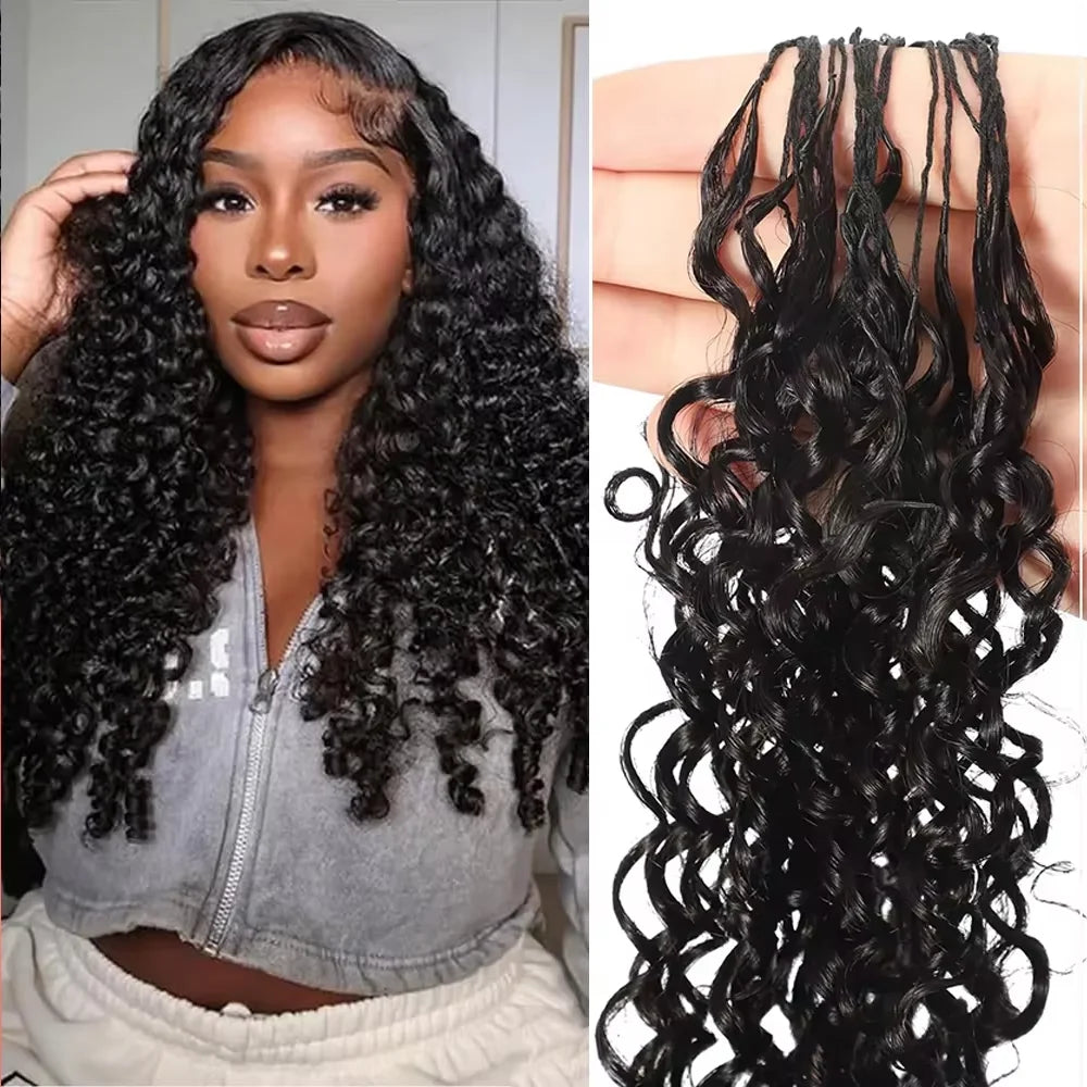 Deep Wave Feather Crochet Human Hair For Braiding Curly Human Hair Extensions Knotless Pre-Separated Feather Crochet Hair