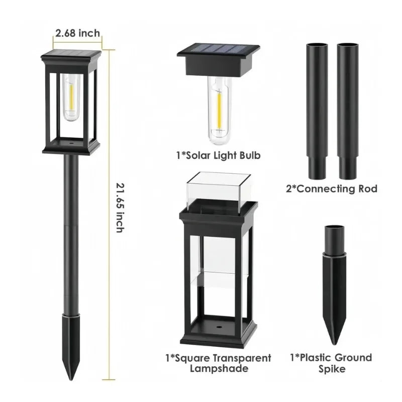 Solar Garden Lights LED Solar Pathway Lights Outdoor Waterproof Auto On/Off for Landscape Yard Walkway Lawn Lighting Warm White