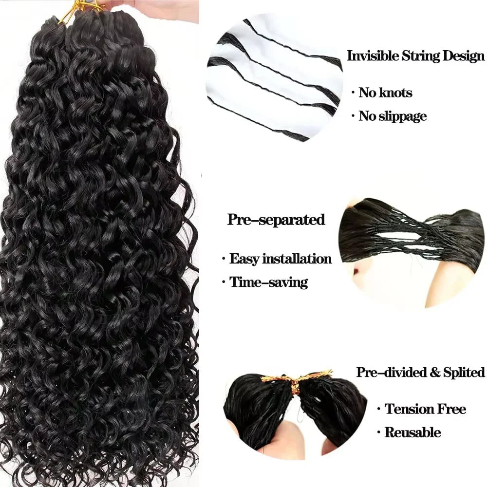 Deep Wave Feather Crochet Human Hair For Braiding Curly Human Hair Extensions Knotless Pre-Separated Feather Crochet Hair