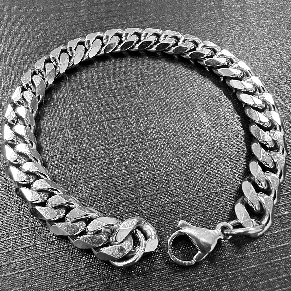 Blingminer In High Quality 316L Stainless Steel Bracelets For Men Women No Fade NK Chain Goth Jewelry Free Shipping
