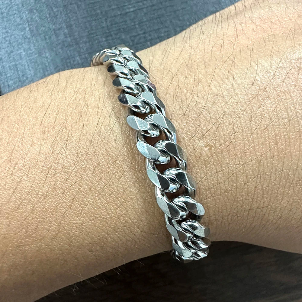 Blingminer In High Quality 316L Stainless Steel Bracelets For Men Women No Fade NK Chain Goth Jewelry Free Shipping