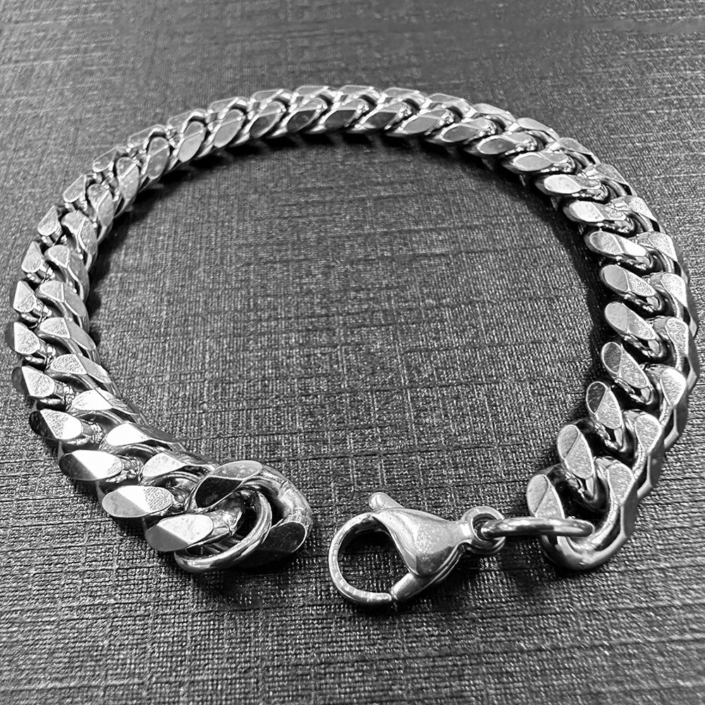 Blingminer In High Quality 316L Stainless Steel Bracelets For Men Women No Fade NK Chain Goth Jewelry Free Shipping