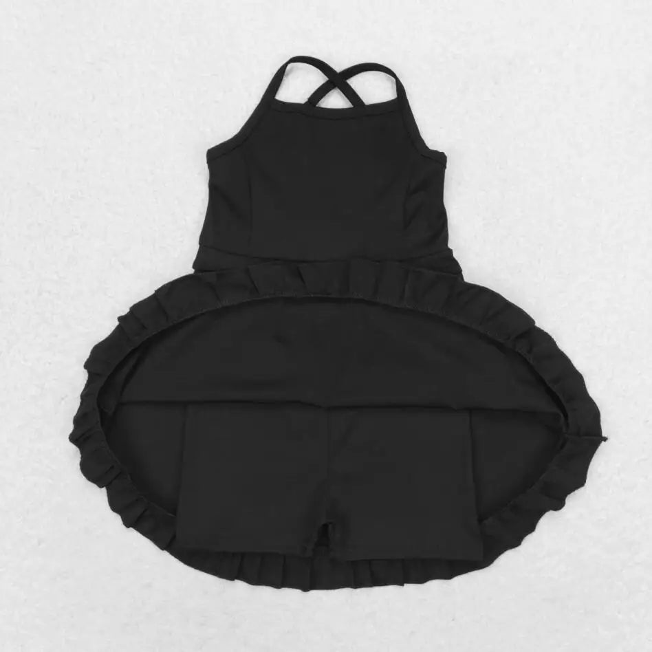 Baby Girl Clothes Kids Sets Toddler Girls Summer Athletic Acive Wear with Blue Castles Yoga Vest Top Sports Skorts Dresses