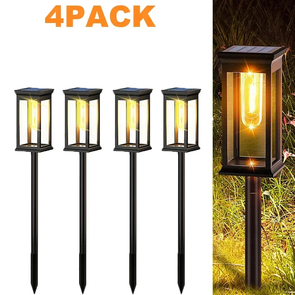 Solar Garden Lights LED Solar Pathway Lights Outdoor Waterproof Auto On/Off for Landscape Yard Walkway Lawn Lighting Warm White